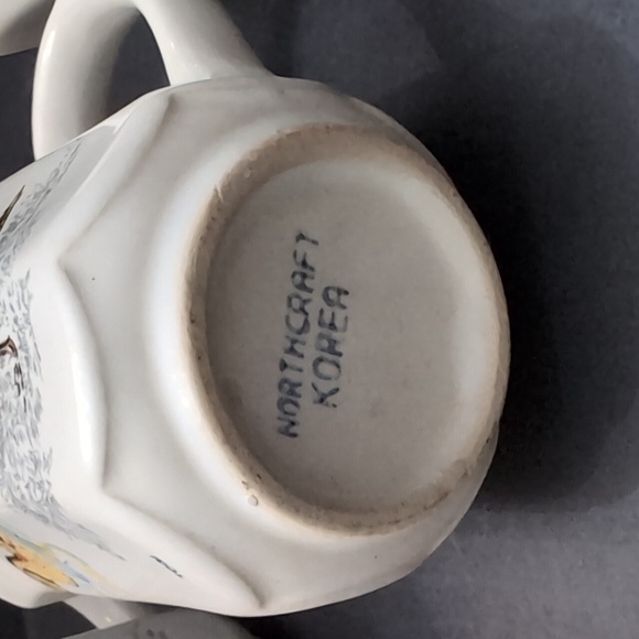 VGT, Stoneware Northkraft Korea Set Of 6 Coffee Cups with Swimming Ducks. - Picture 12 of 14